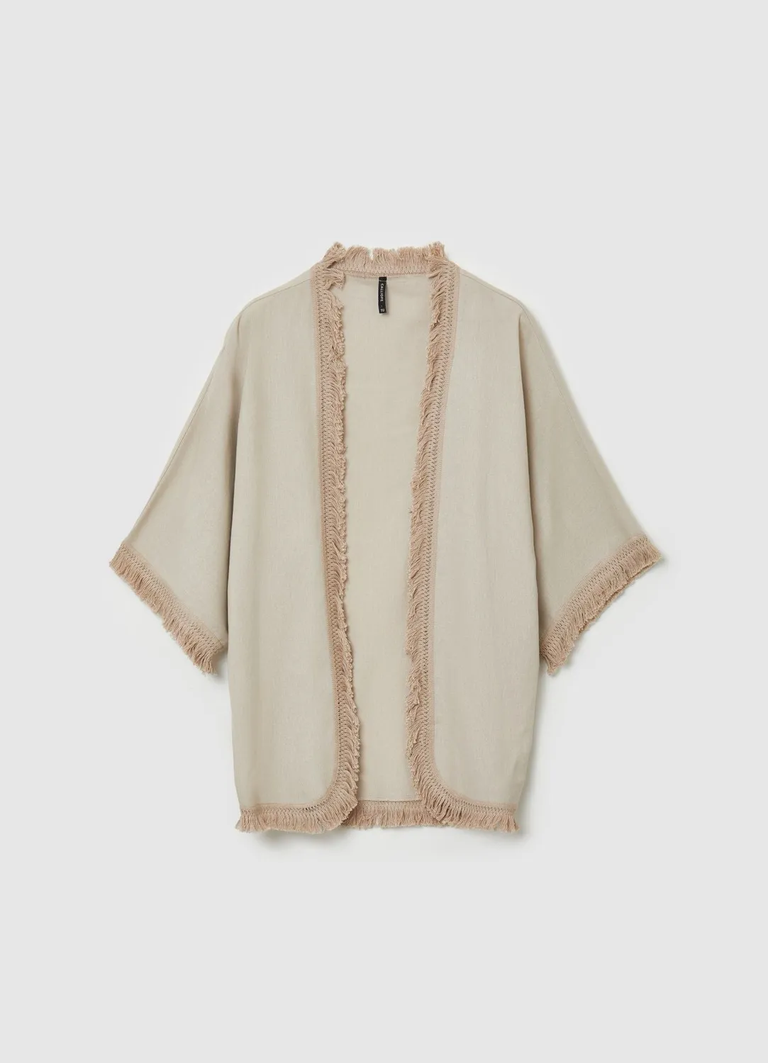 Calliope kimono franges taille unique lin