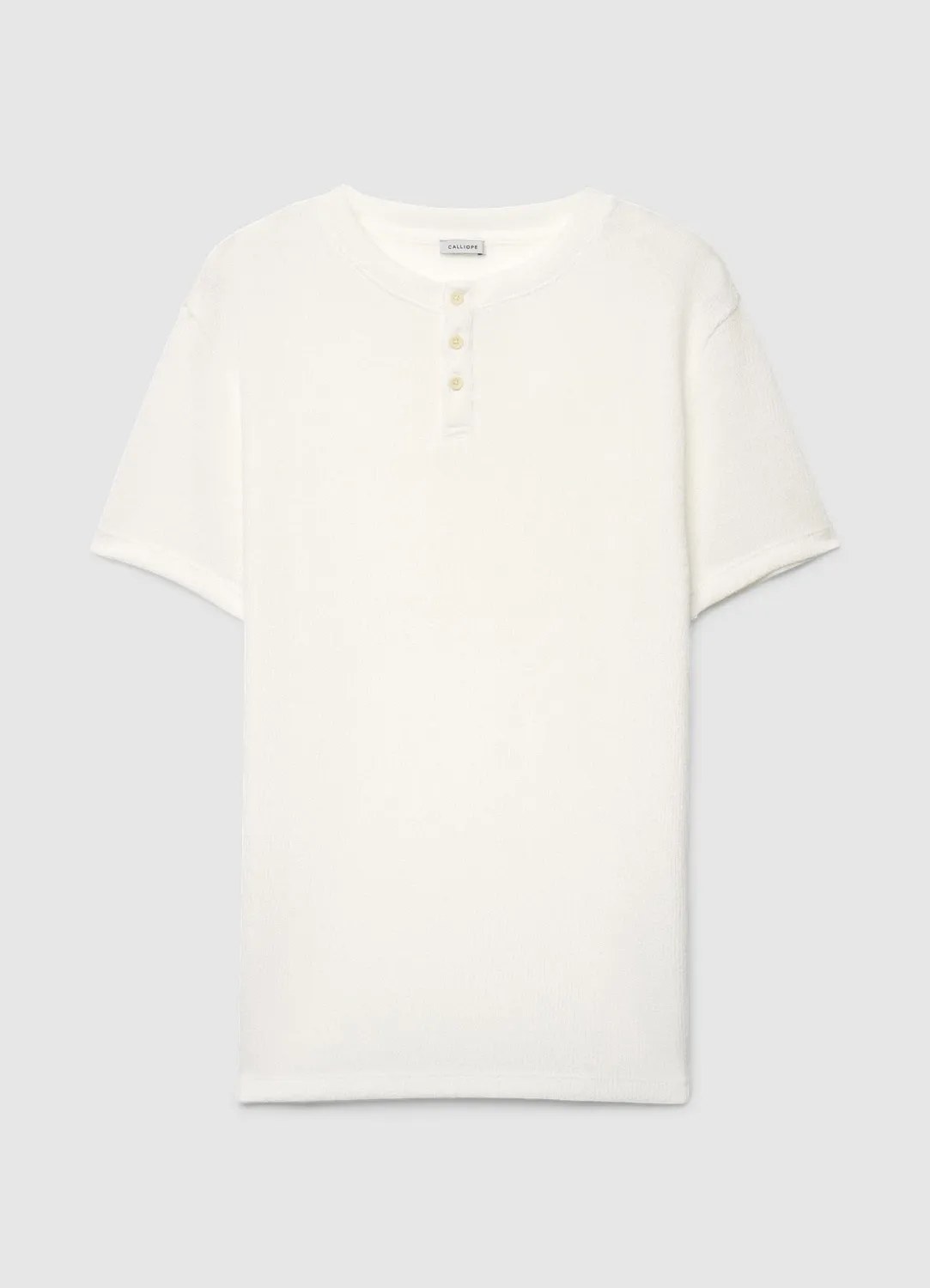 Calliope t-shirt henley homme ajouré uni