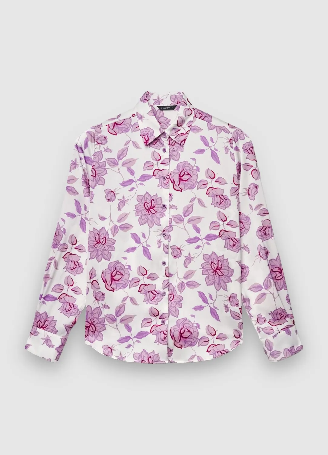 Calliope Chemise satinée fleurs femme