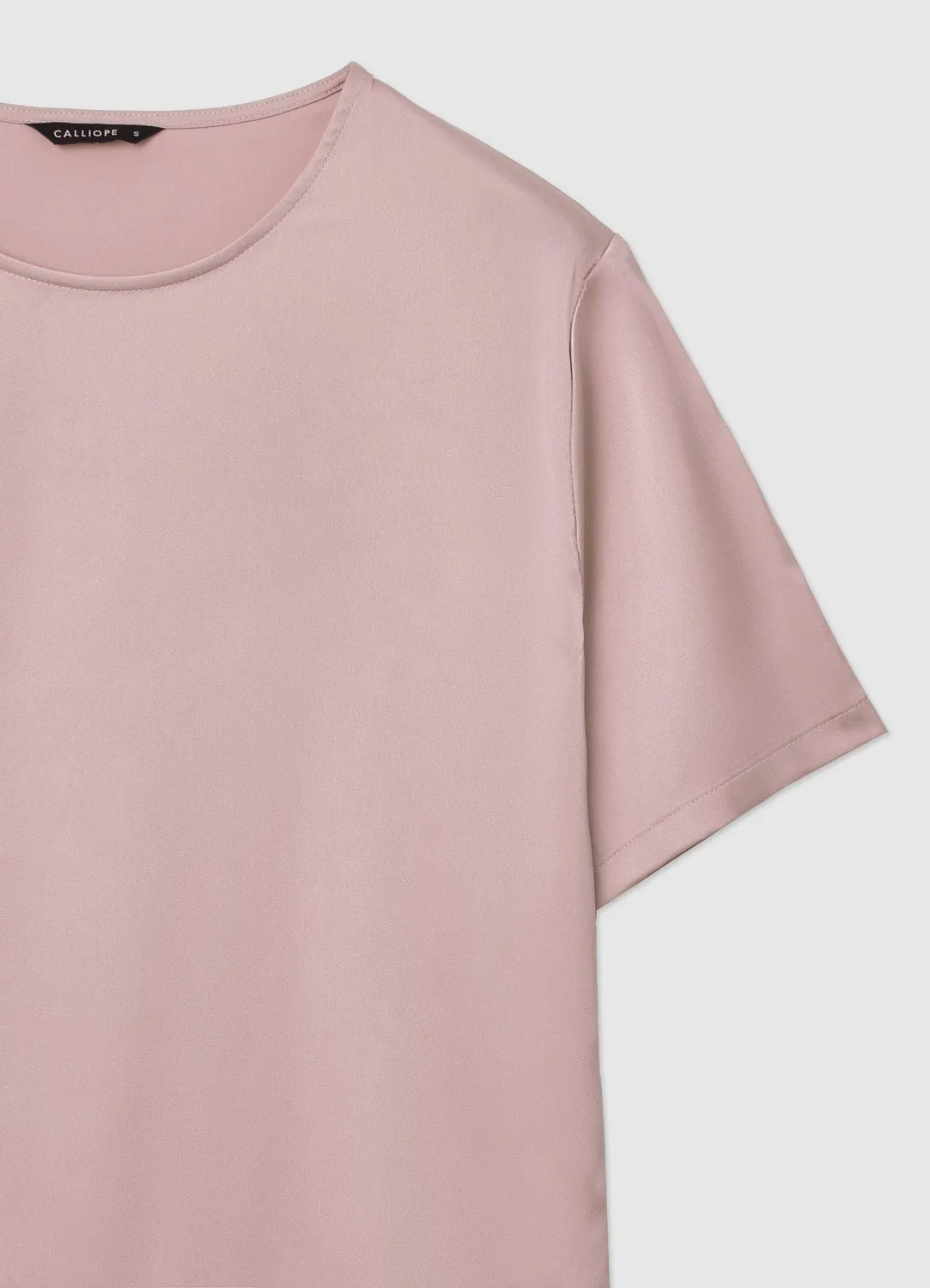Calliope blouse effet satin manches courtes unie