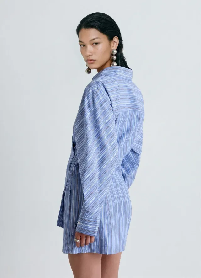 Calliope robe portefeuille femme rayures strass S