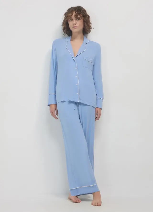 Calliope chemise femme contraste manches longues coton