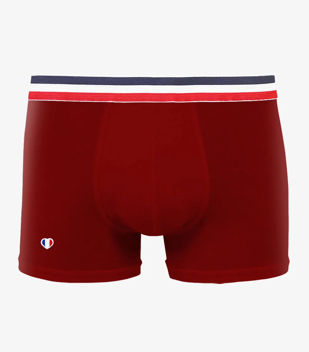 Cocorico Iconique Supporter boxer homme rouge coton