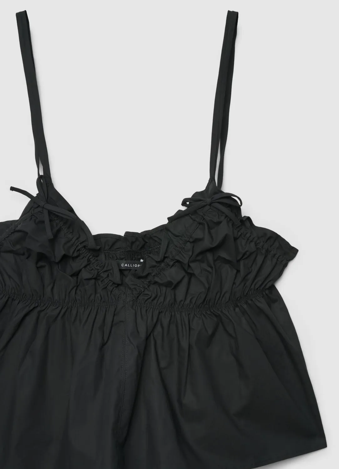 Calliope top col V femme S volant nœuds