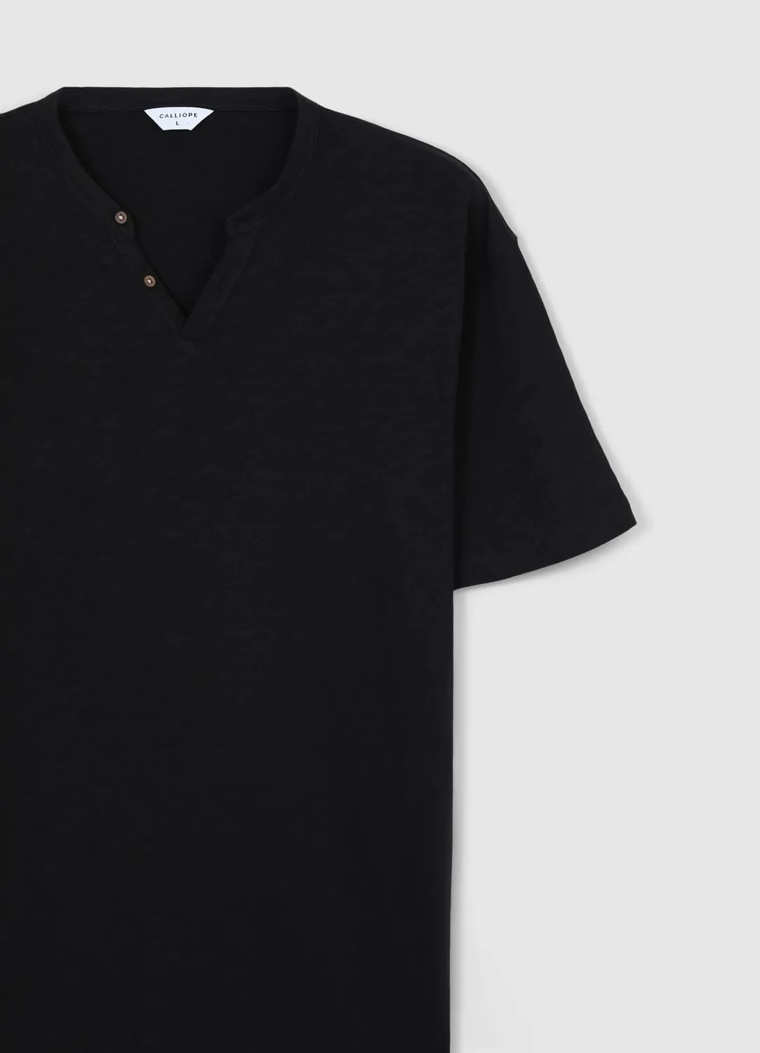 Calliope t-shirt serafino coton uni homme manches courtes