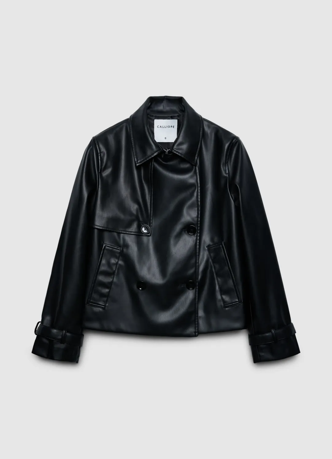 Calliope trench court similipelle double boutonnage