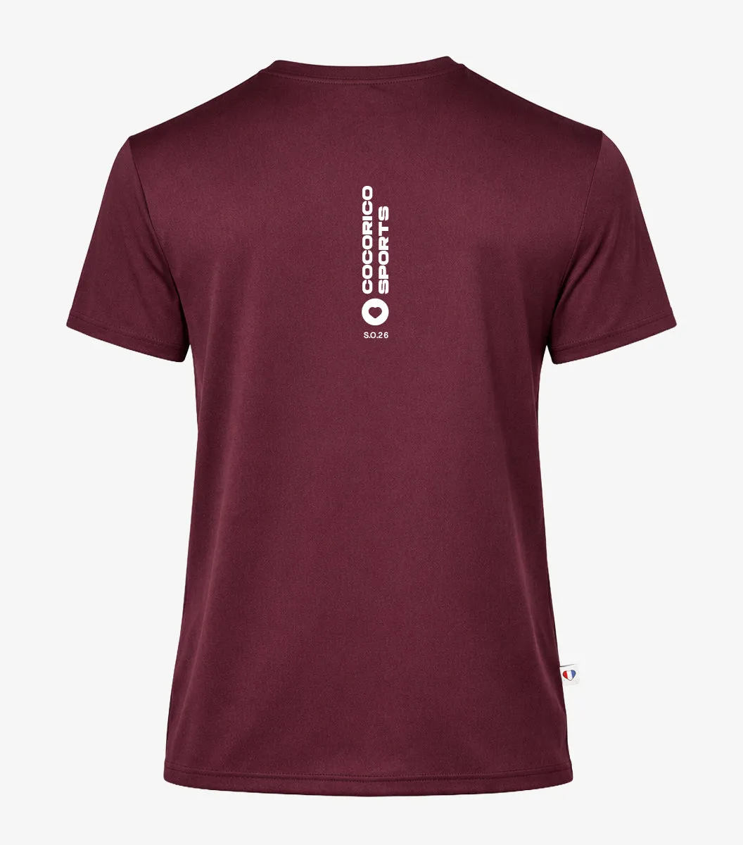 Cocorico Focus t-shirt sport homme bordeaux technique