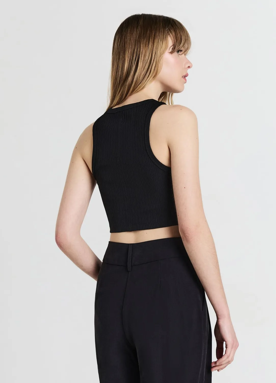 Calliope top dos nageur femme côtelé coton crop