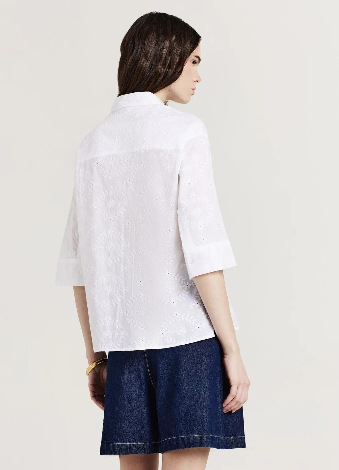 Calliope chemise sangallo broderie chemise oversize femme