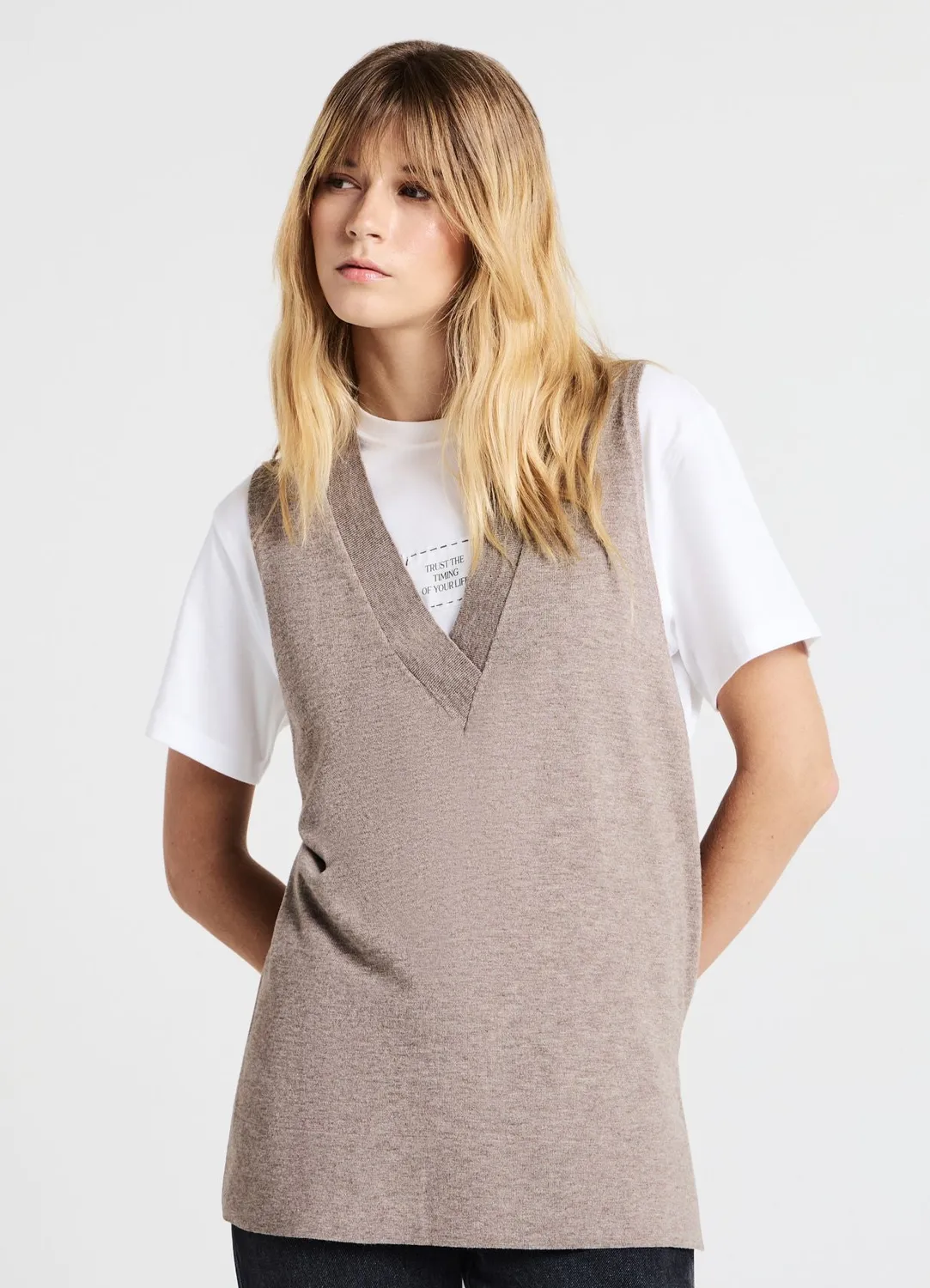 Calliope gilet femme col V sans manches casual