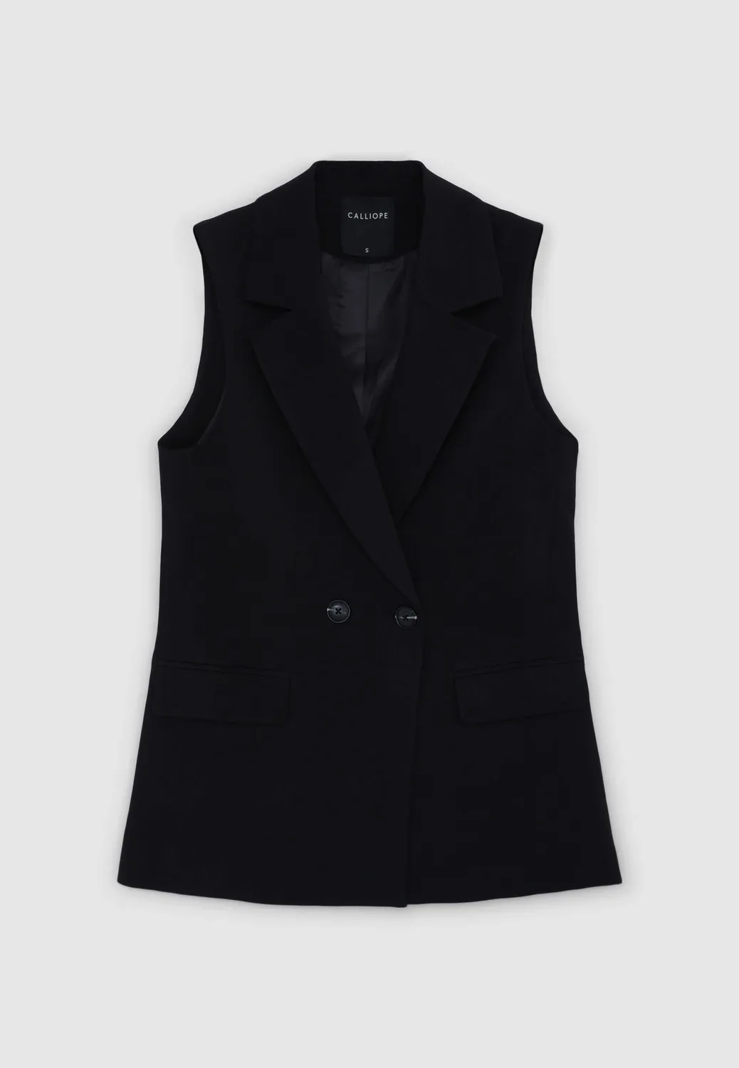 Calliope Gilet long femme double boutonnage
