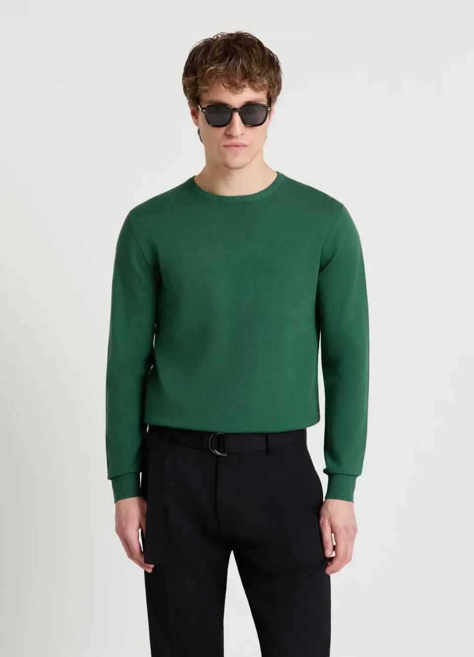 Calliope pull col rond uni manches longues homme