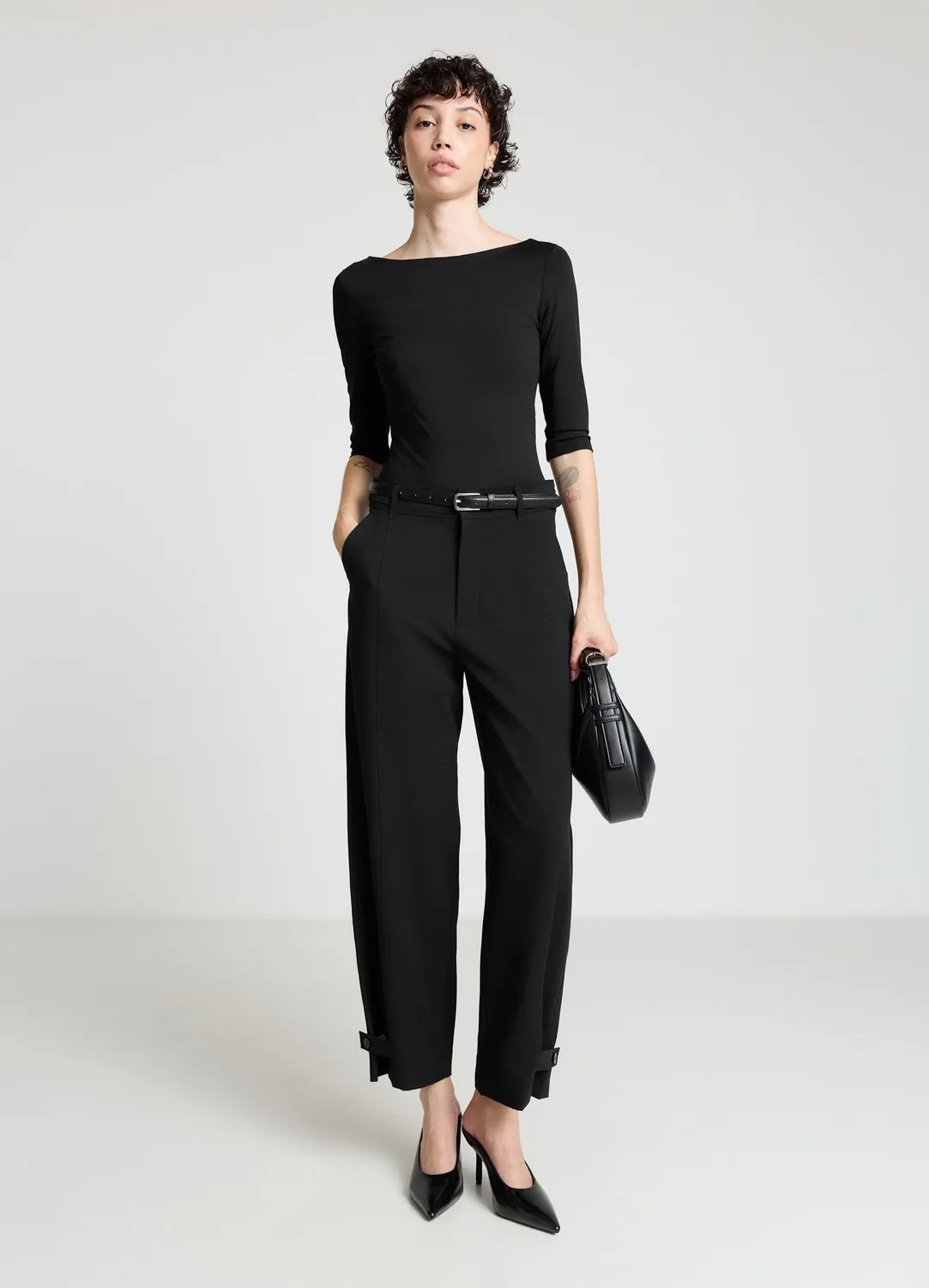Calliope balloon à brides pantalon femme uni