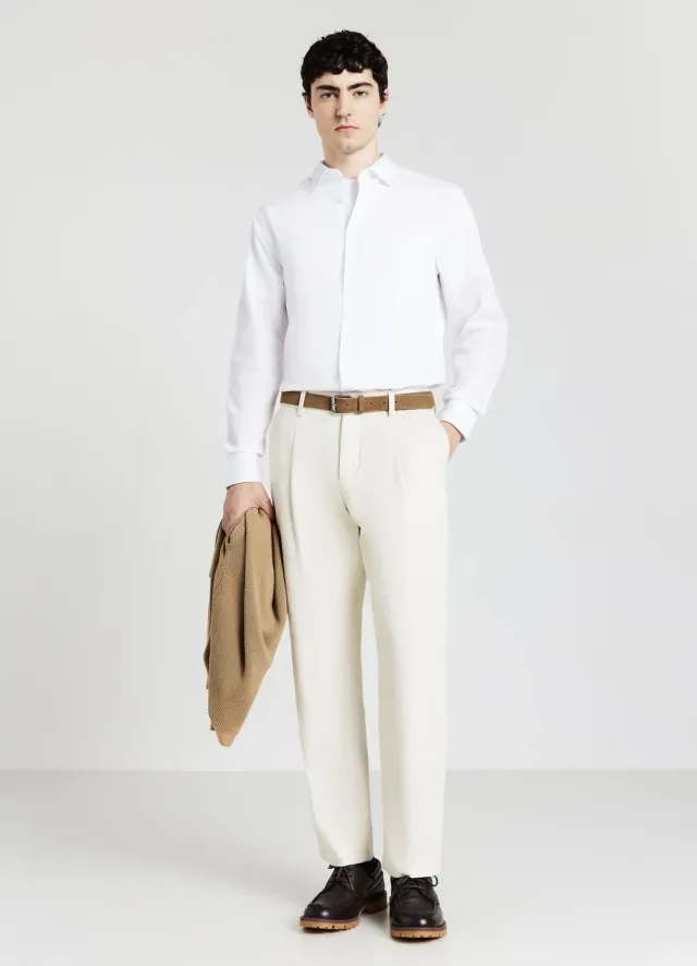 Calliope Camicia tessuto cotone operato chemise homme