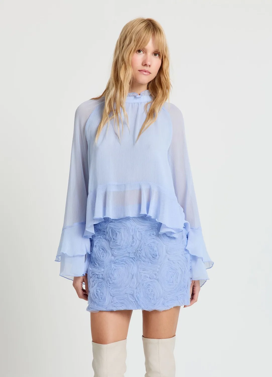 Calliope blouse femme volants col froncé