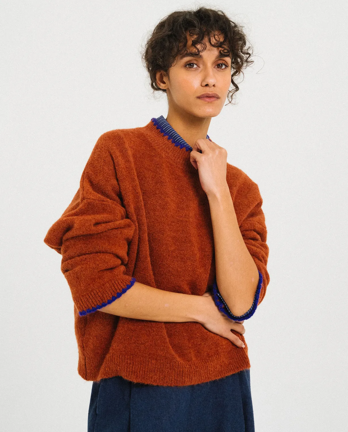 Tinsels Flavien pull Brownie tricot duveteux