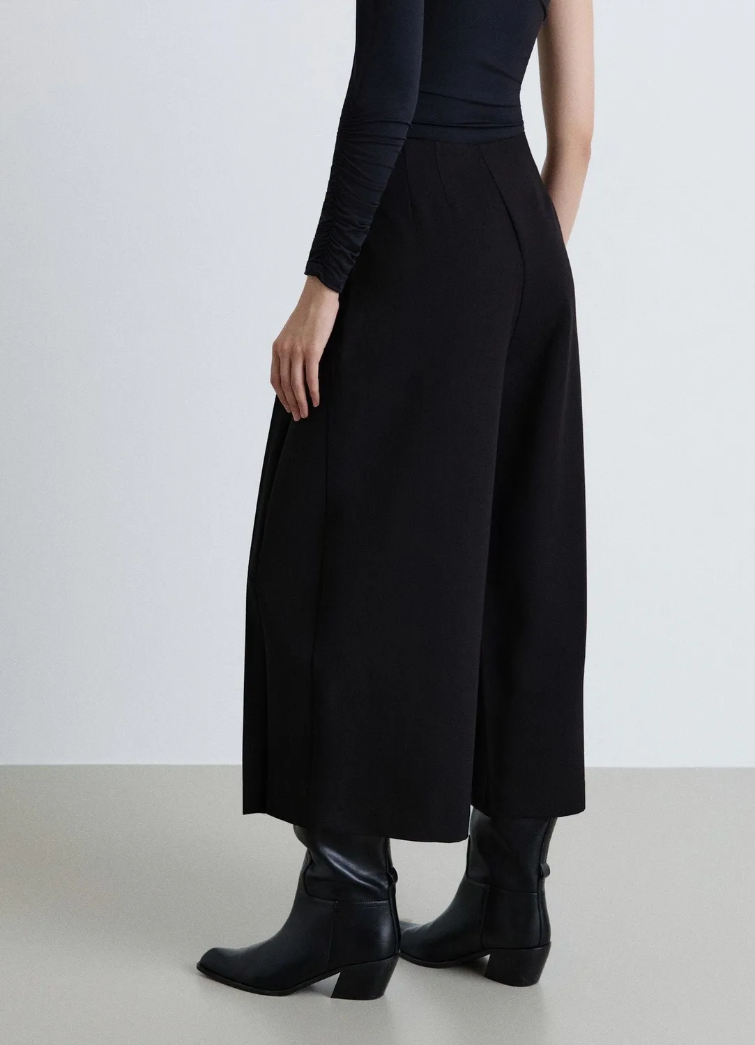Calliope Pantalon culotte plissé taille haute femme