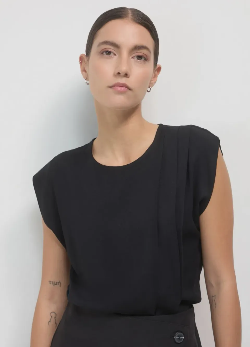 Calliope blouse plissée femme sans manches regular