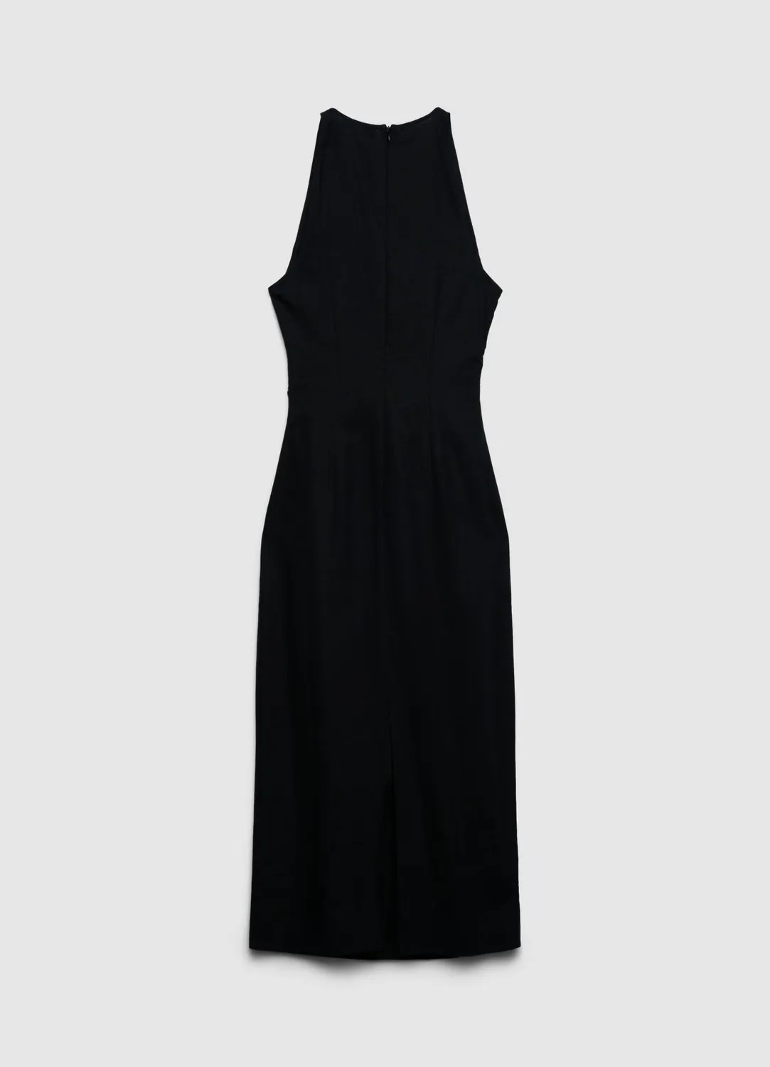 Calliope Atelier robe fourreau longue ruchée sans manches