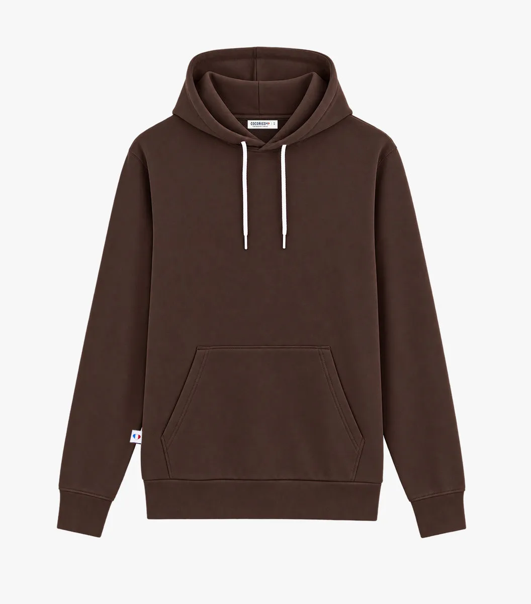 Cocorico sweat capuche femme marron coton