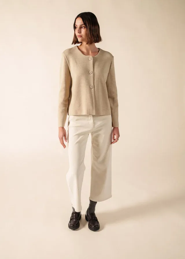 Saint James Montpellier veste beige femme laine
