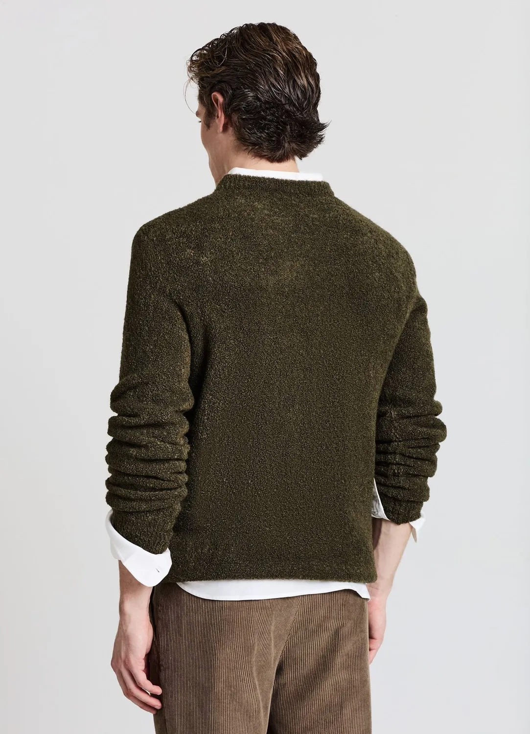 Calliope pull bouclé homme col rond uni coupe regular