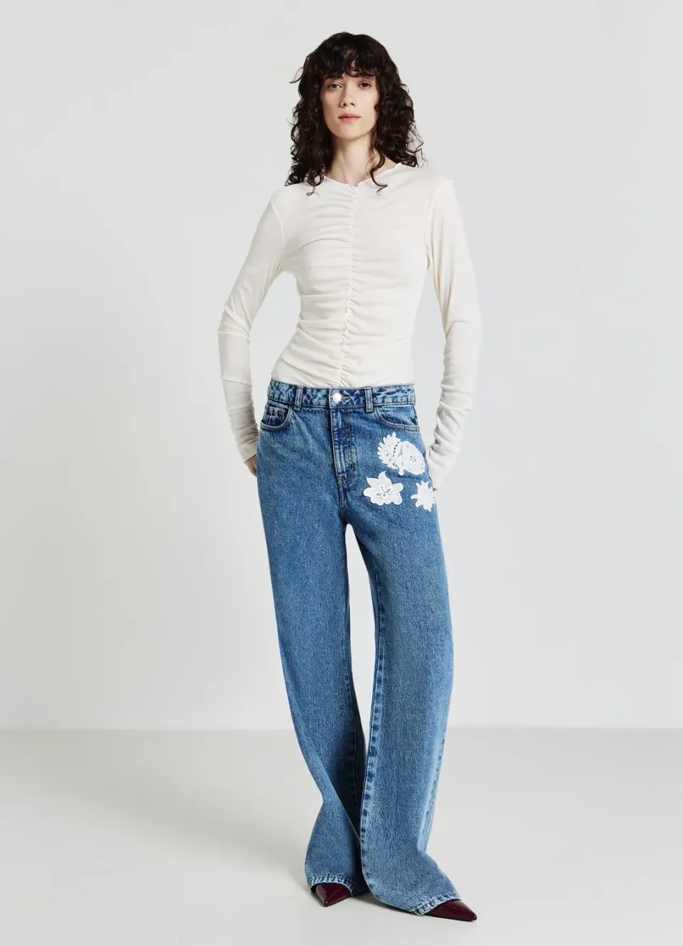 Calliope t-shirt froncé femme manches longues