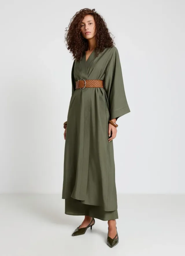 Calliope kimono long uni femme manches 3/4