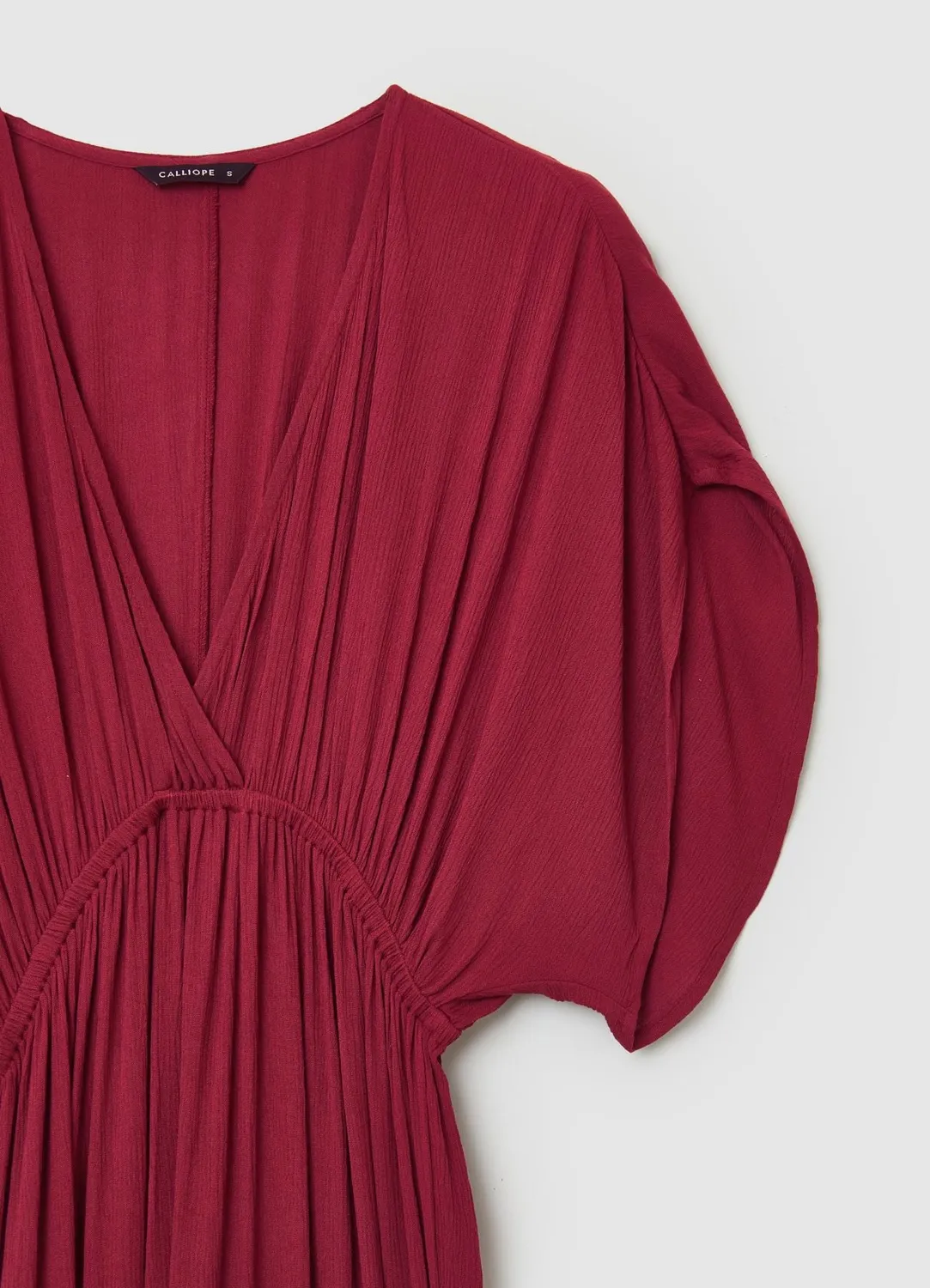Calliope robe longue portefeuille femme à franges