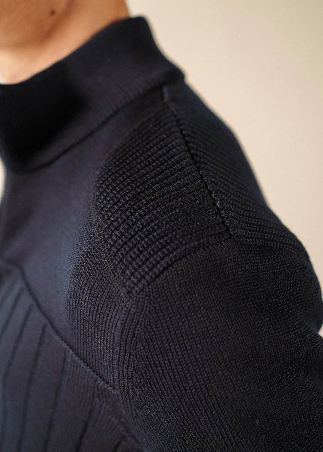 Saint James Calypso Réédit gilet navy blanc laine