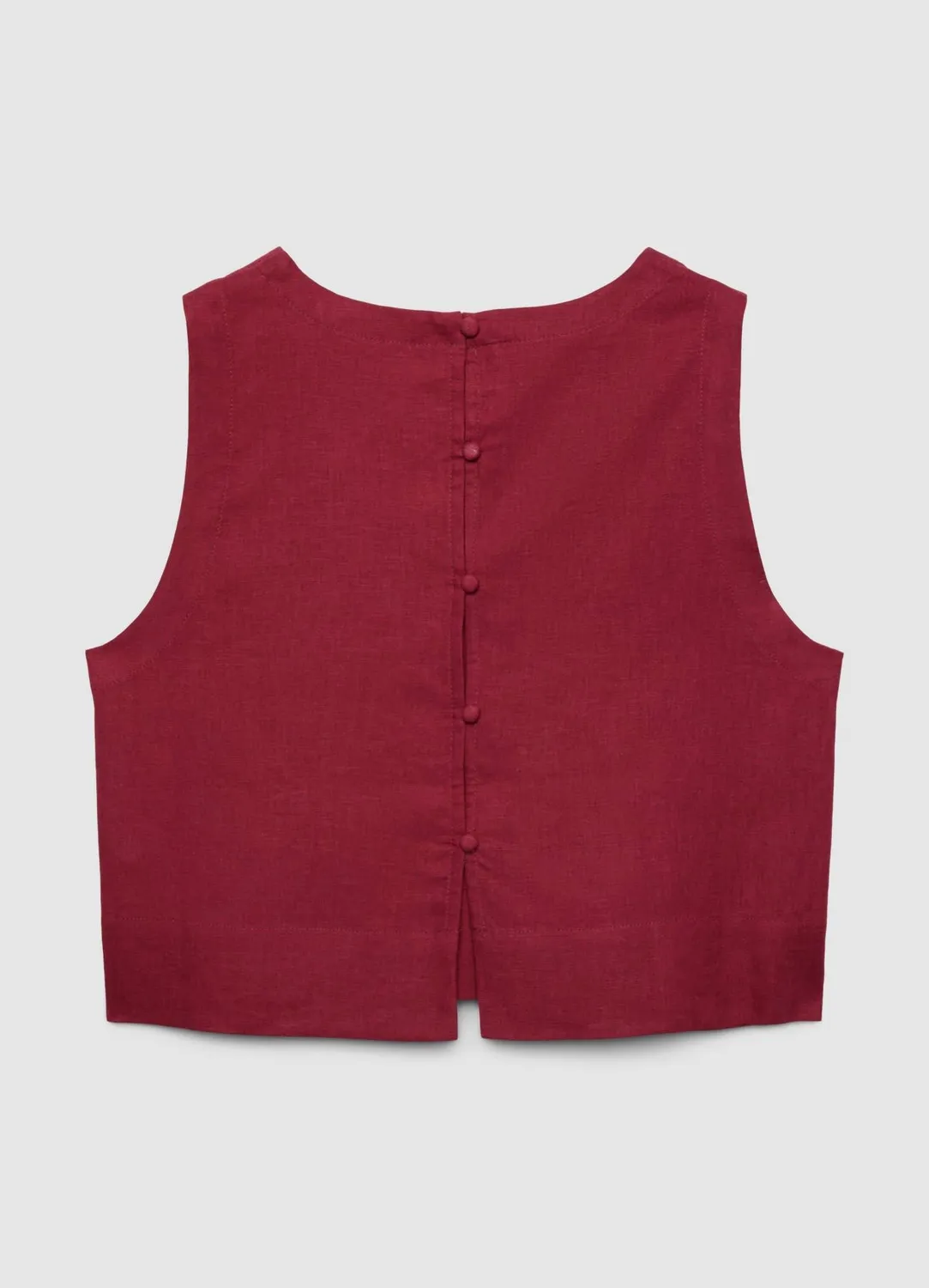 Calliope Top court boutons dos top femme uni