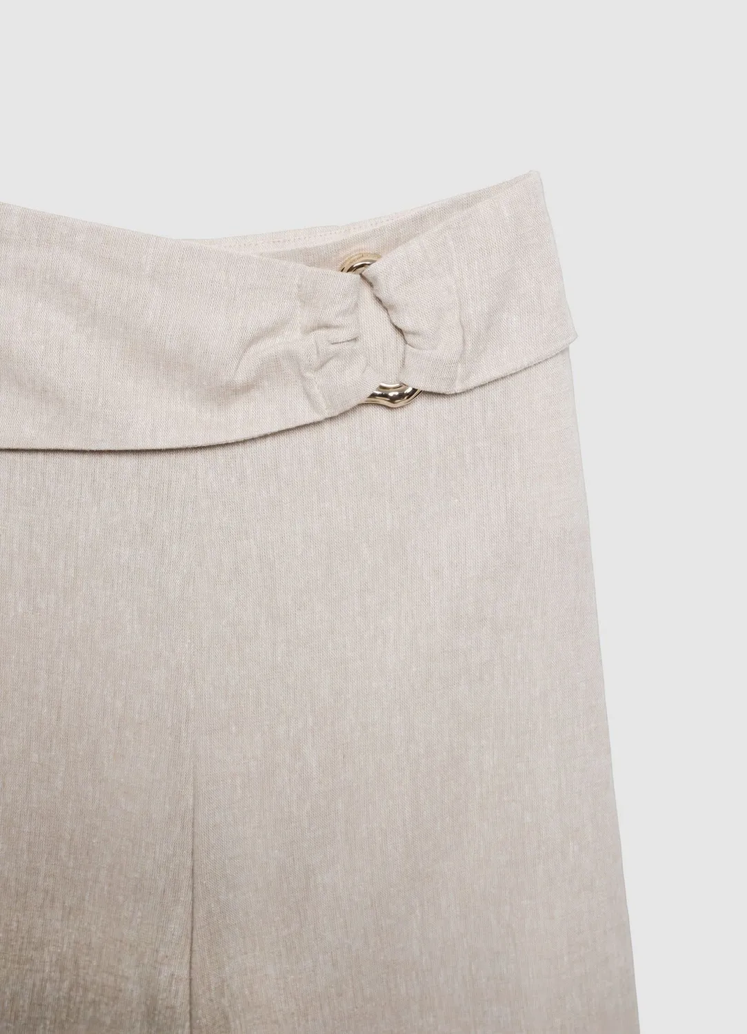 Calliope pantalon culotte lin femme boucle taille haute