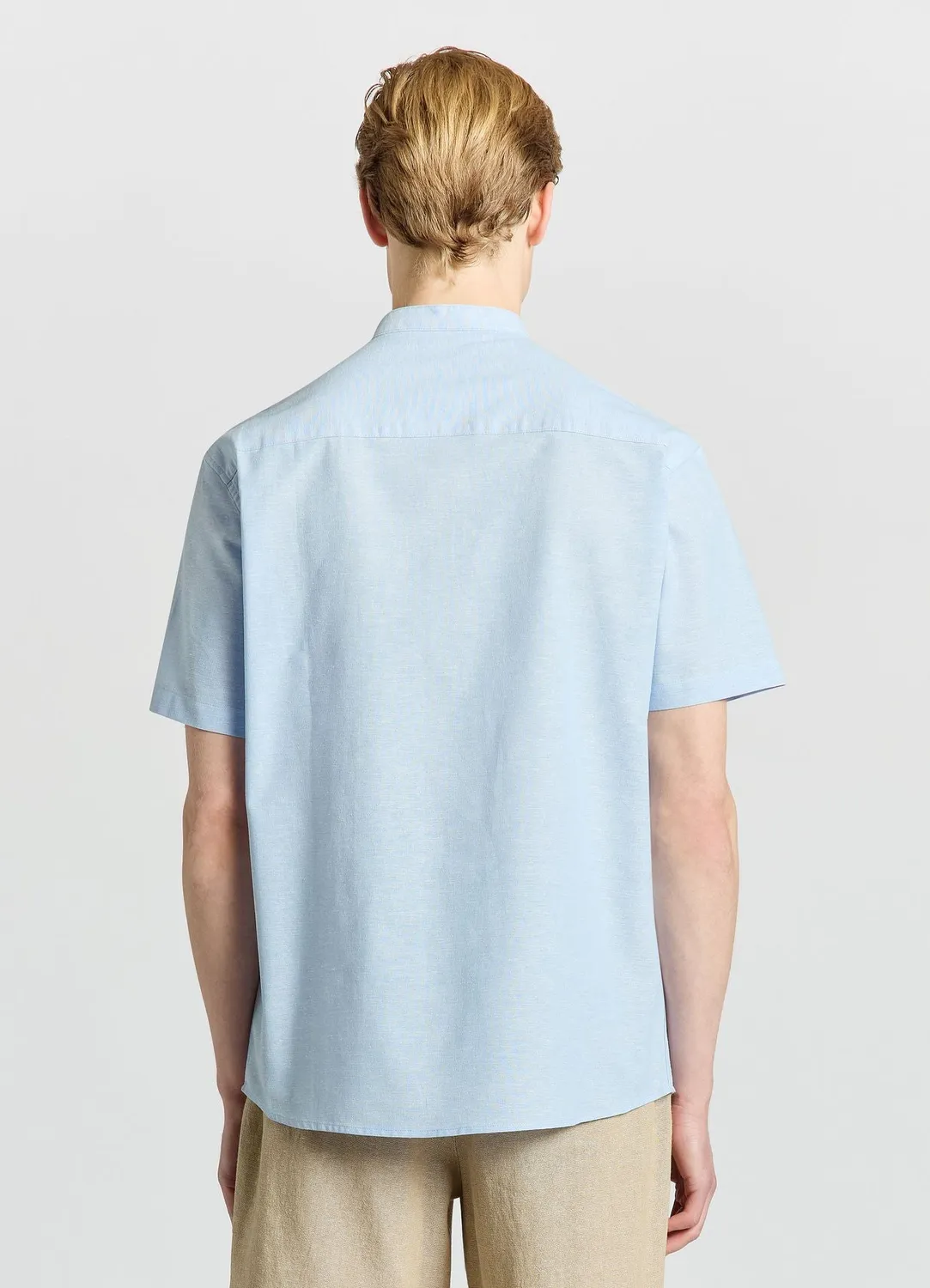 Calliope chemise lin col coréen homme manches courtes