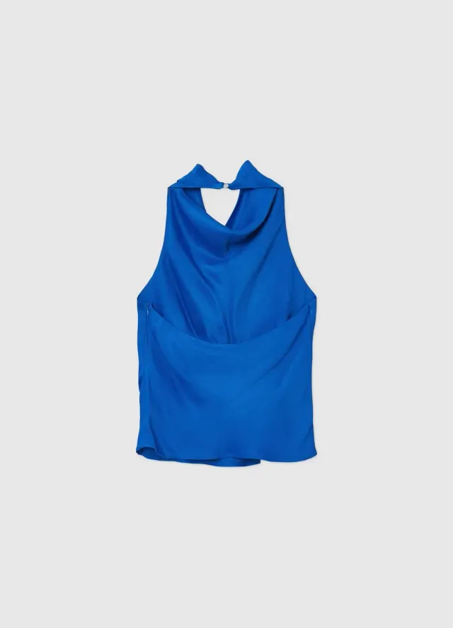 Calliope top halterneck satin femme uni