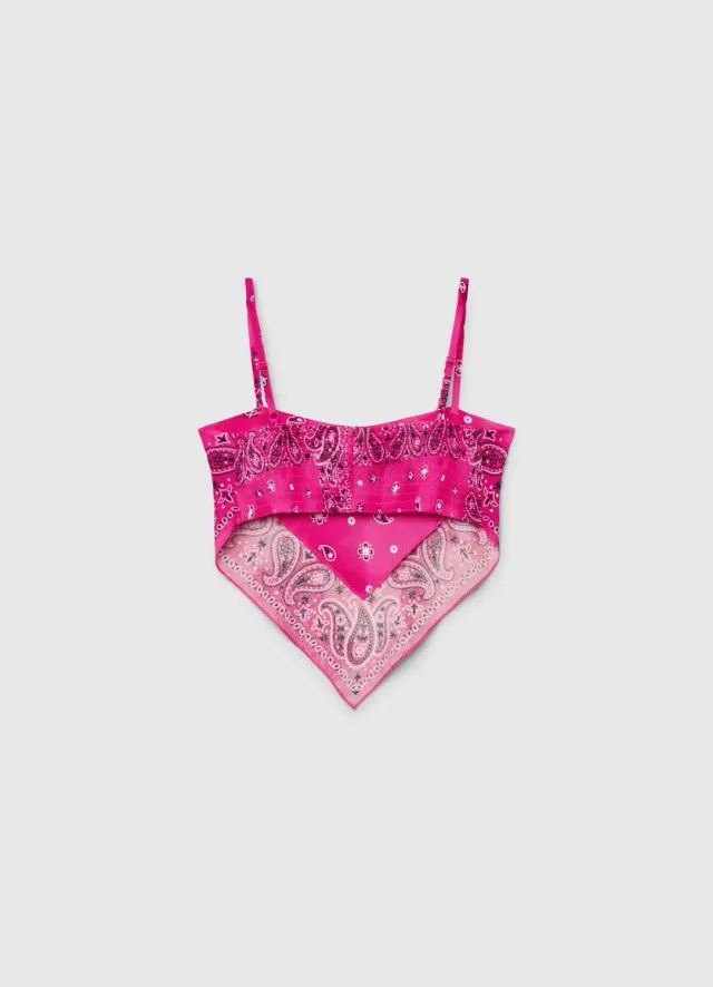 Calliope Top fille bandana paisley bretelles