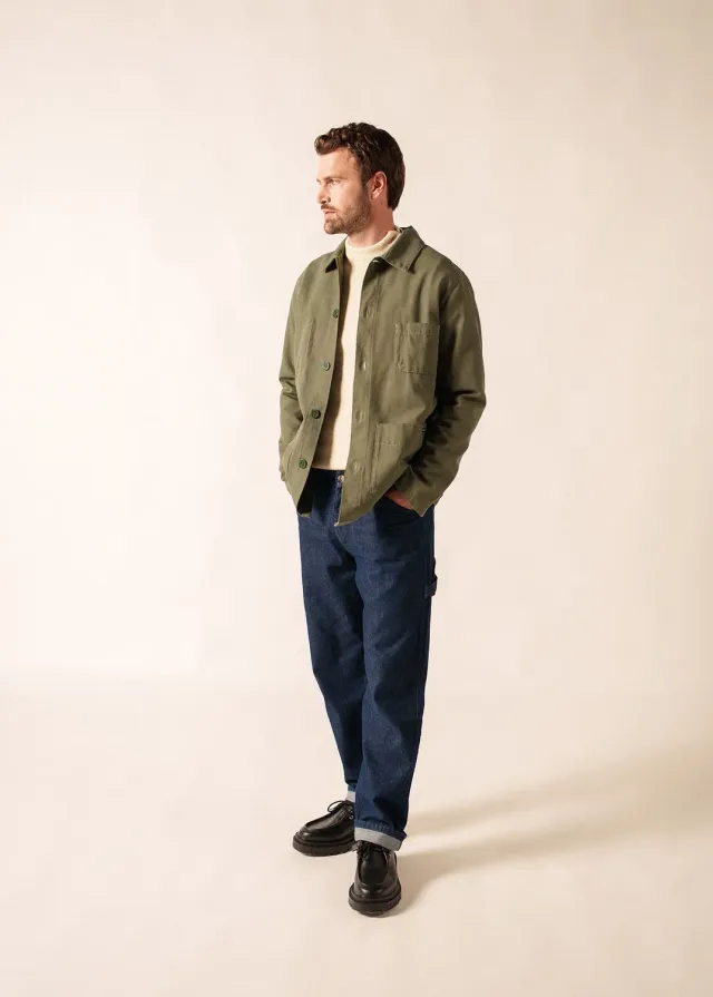 Saint James Veste Sirocco Toile Coton Algue Droite