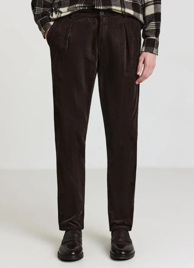 Calliope Pantalon chino velours homme droit à pinces