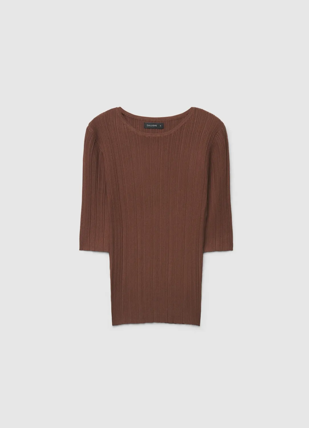 Calliope t-shirt côtelé col rond femme