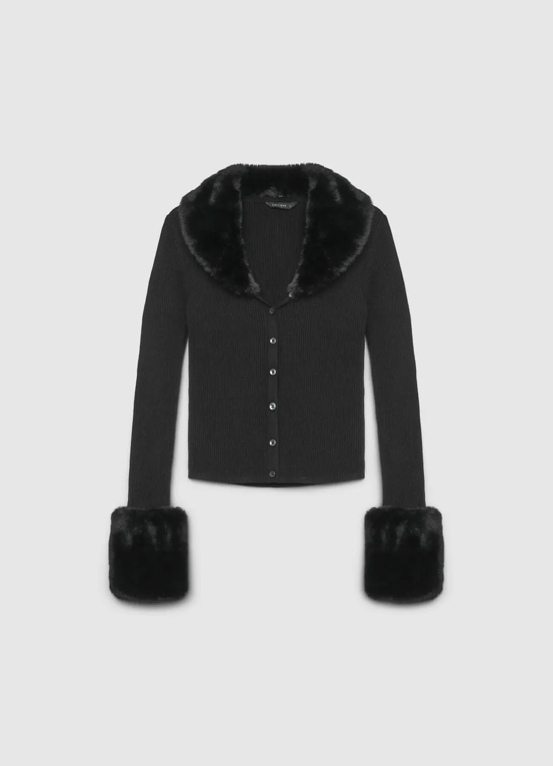 Calliope cardigan fausse fourrure femme col fourrure