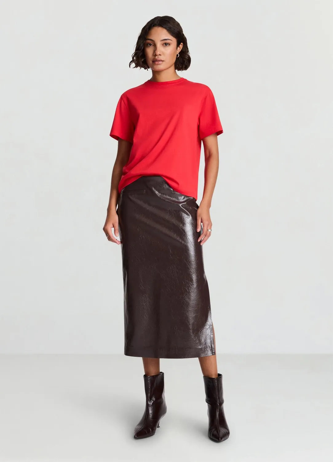 Calliope t-shirt col rond uni manches courtes femme