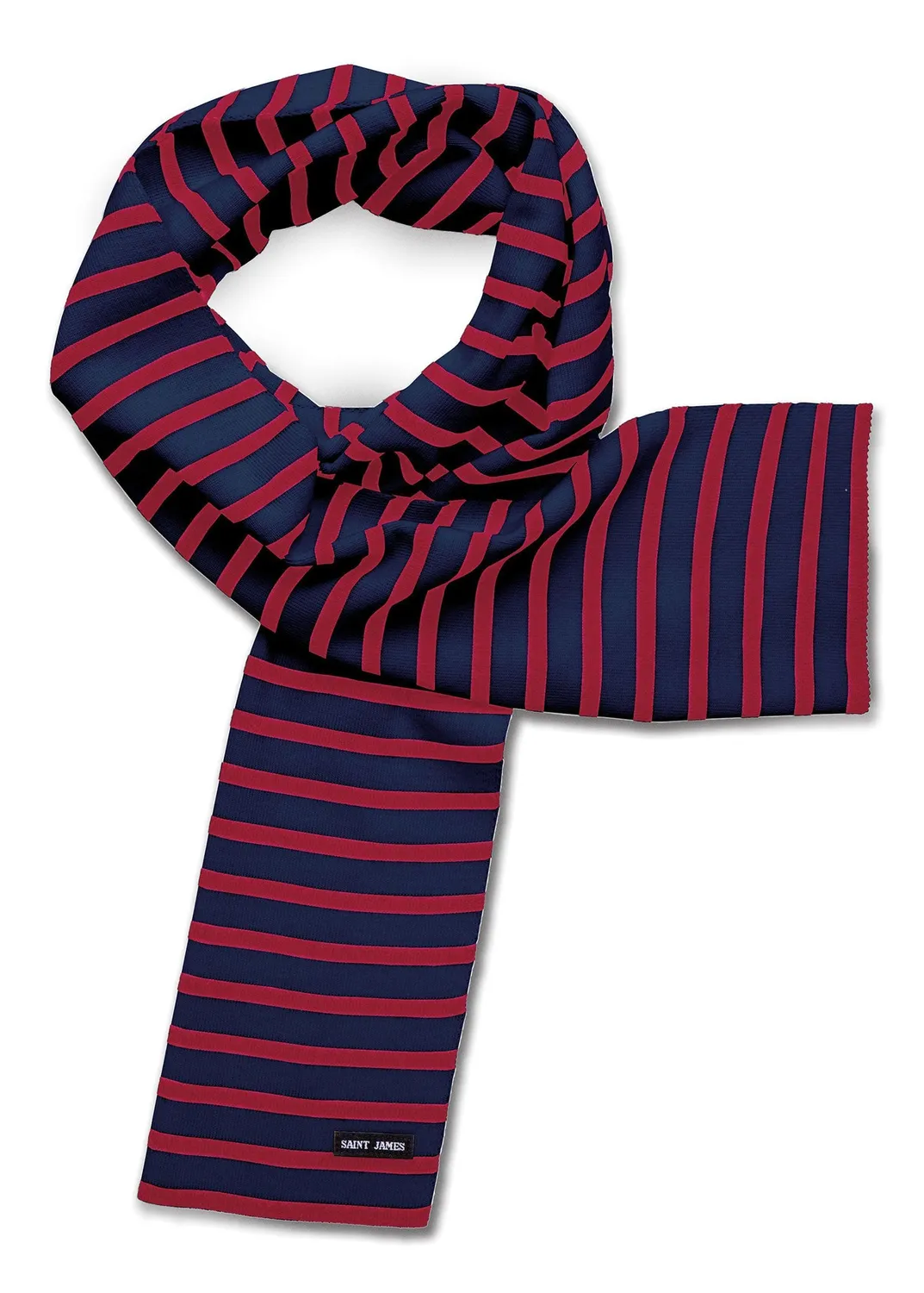 Saint James Duguay écharpe navy tulipe laine 1,8 m
