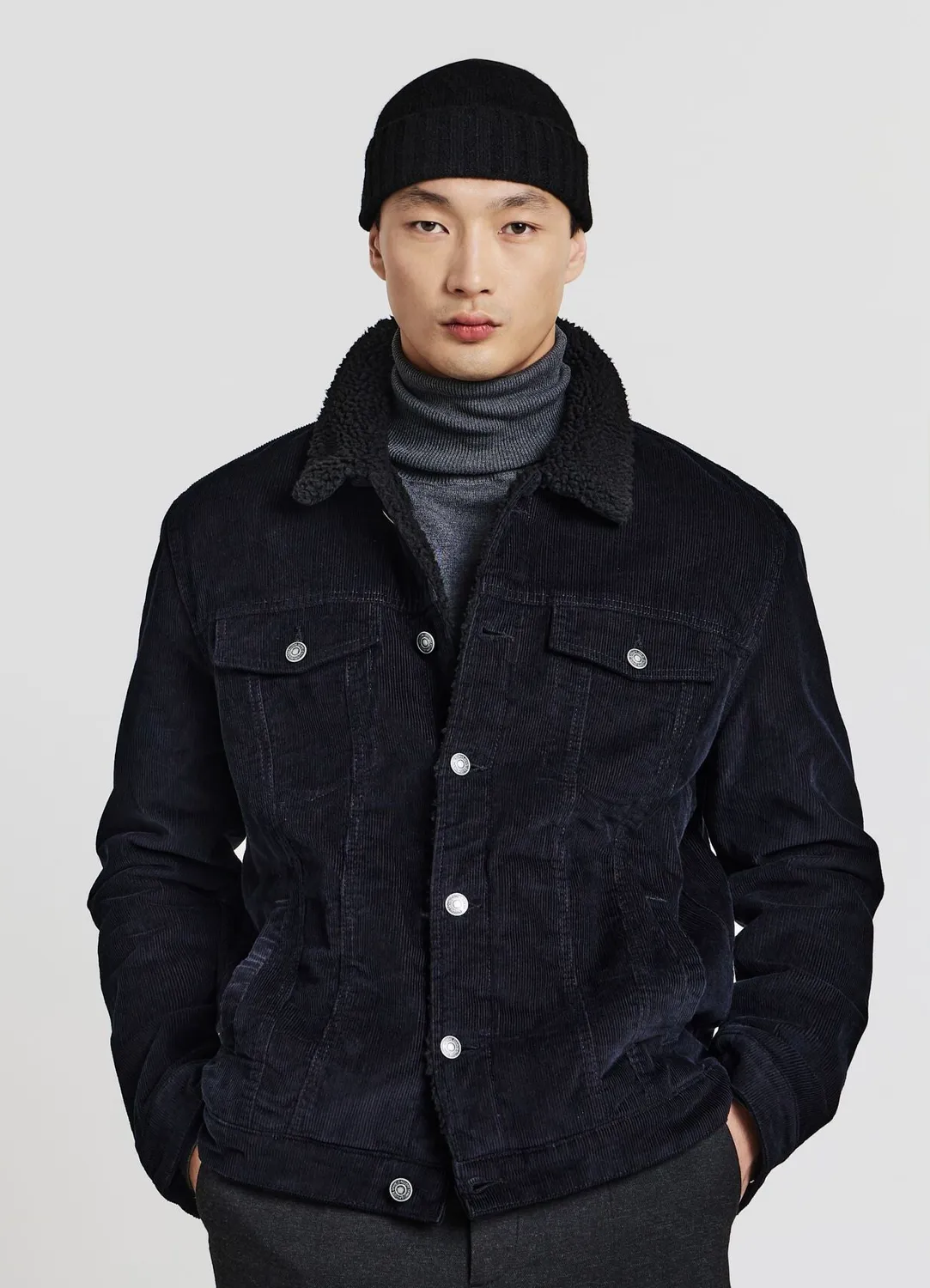 Calliope veste homme matelassée col fourrure L