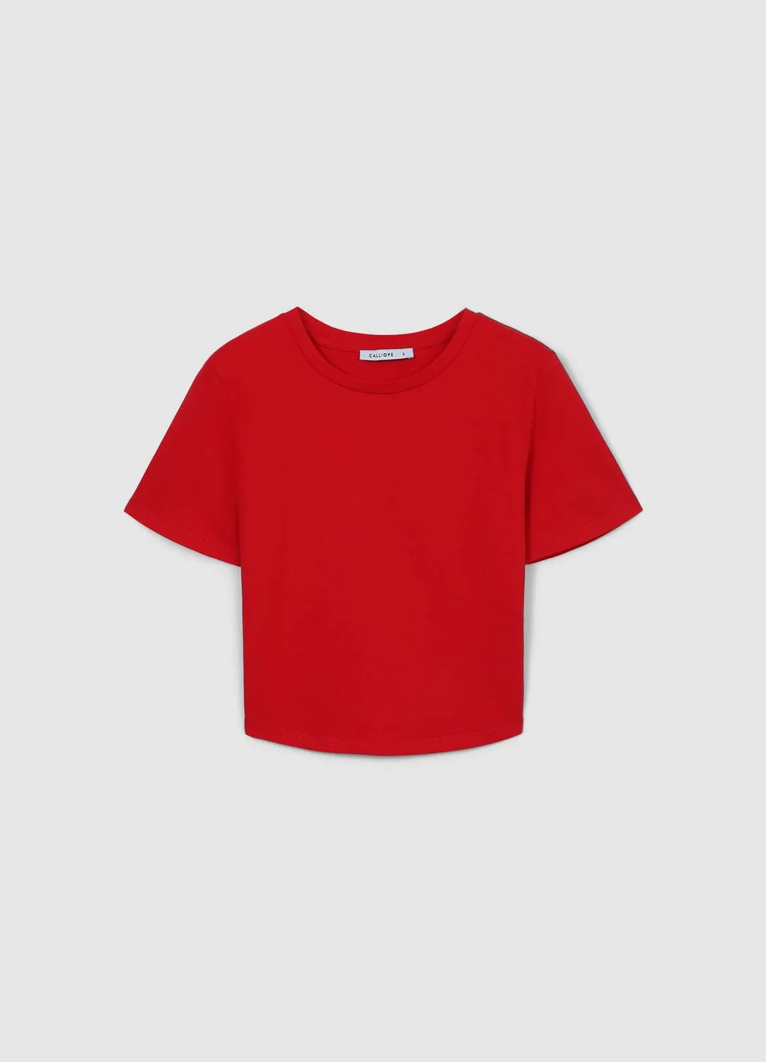 Calliope t-shirt crop femme coton col rond