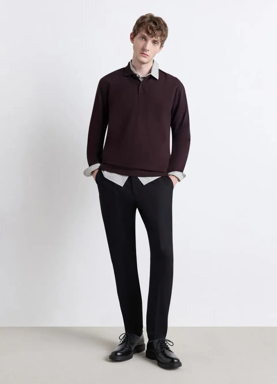 Calliope Chemise classique à carreaux homme manches longues