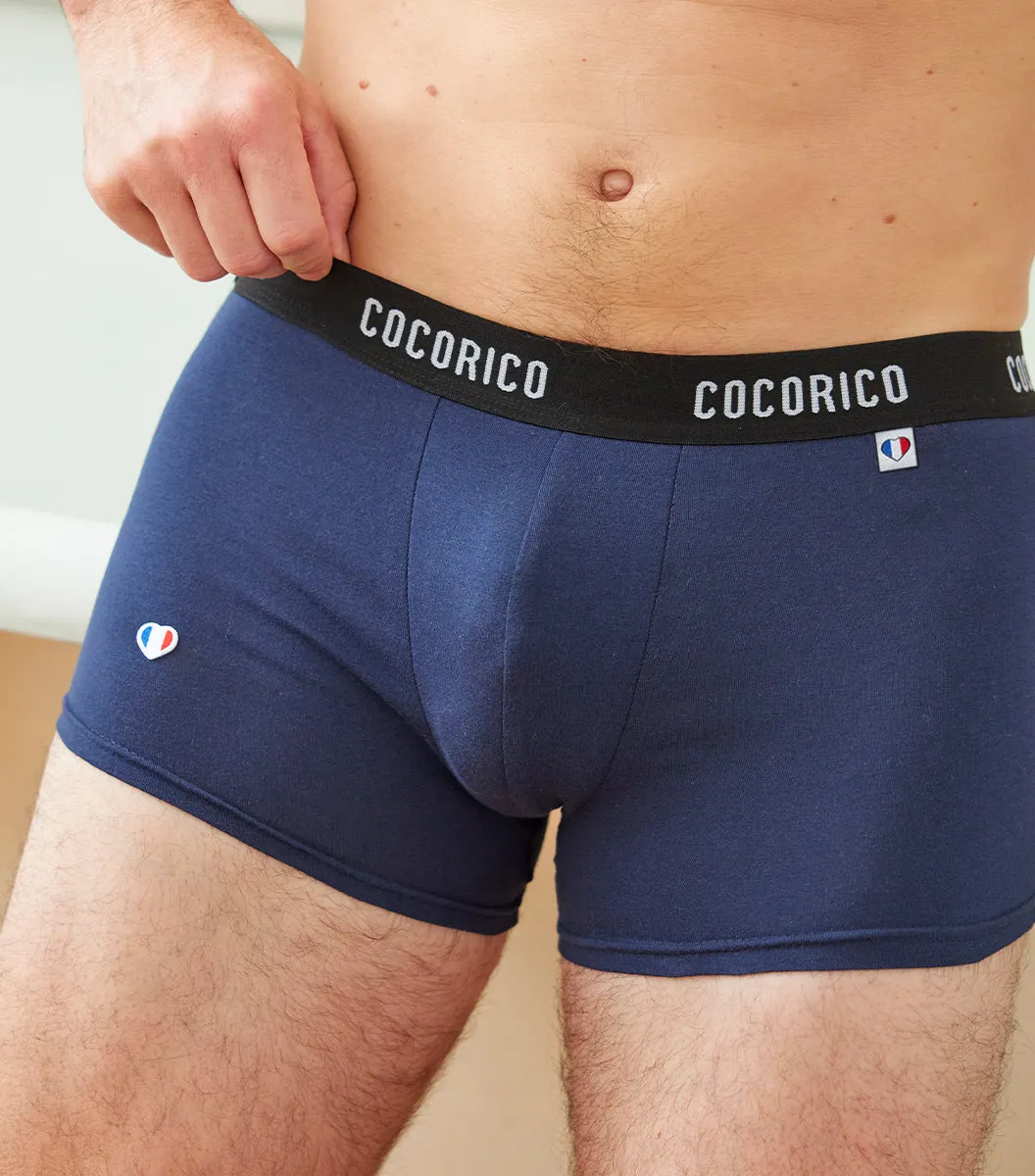 Cocorico Iconique Signature boxer marine coton