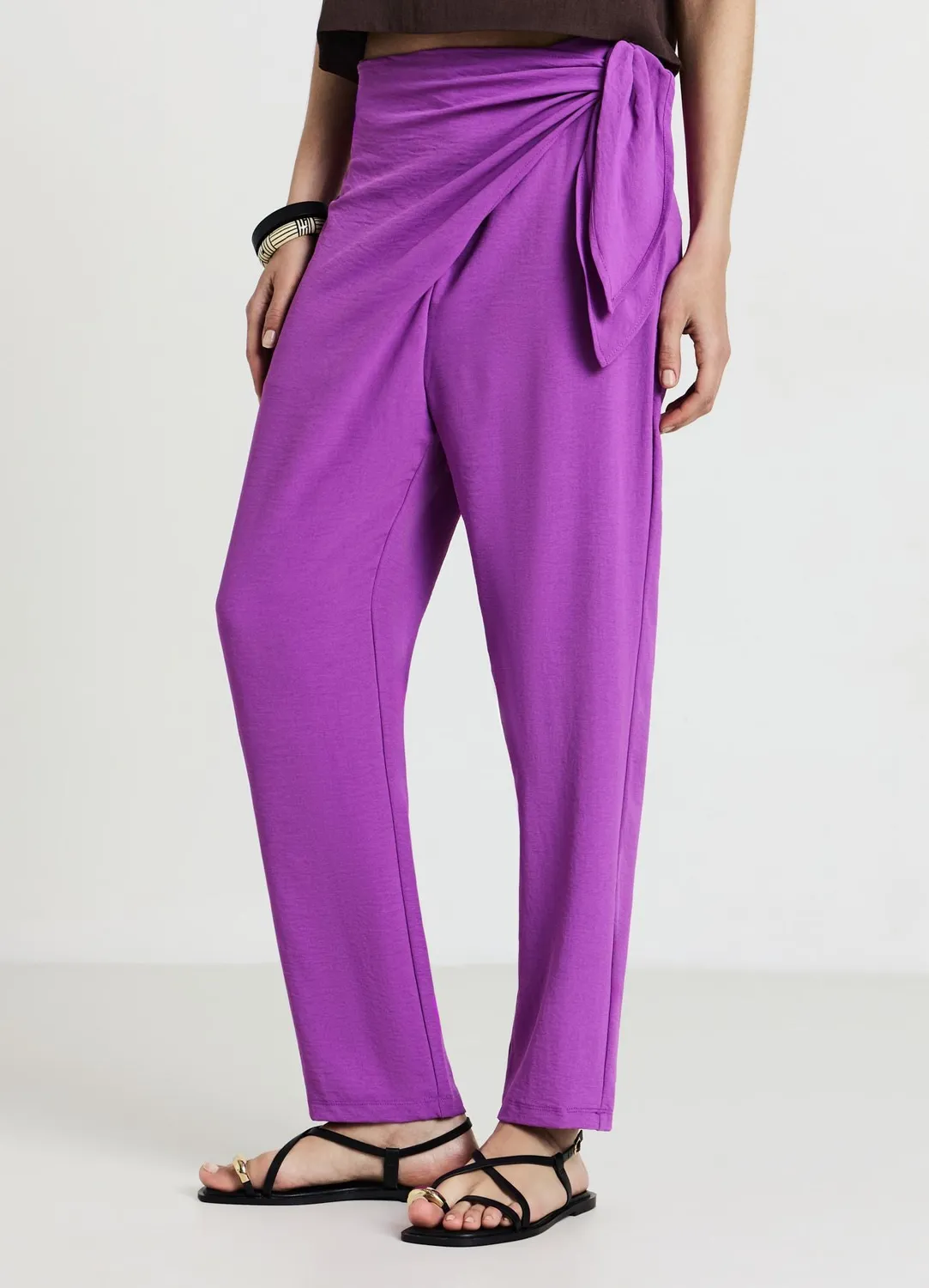 Calliope pantalon noué femme taille S uni fluide