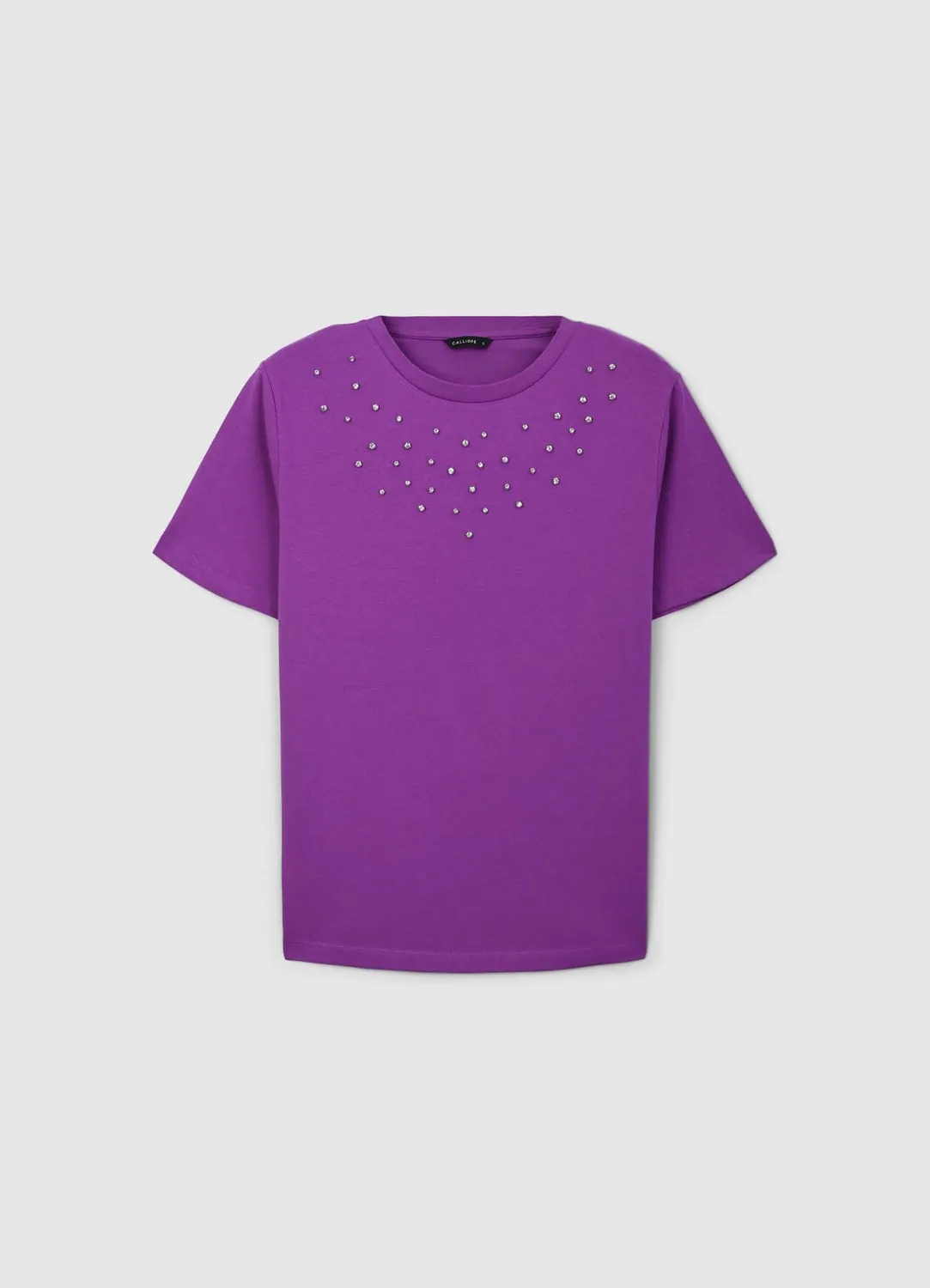 Calliope t-shirt strass coton uni femme