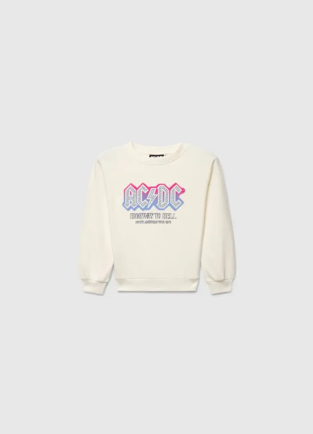 Calliope ACDC Sweat fille col rond imprimé clous