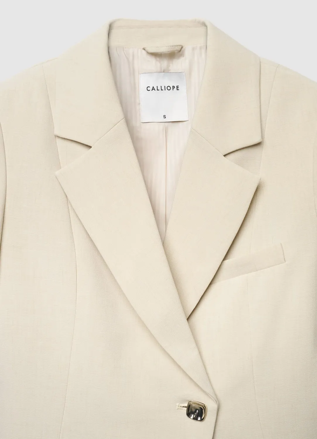 Calliope Giacca monopetto asimmetrica blazer femme bouton bijou