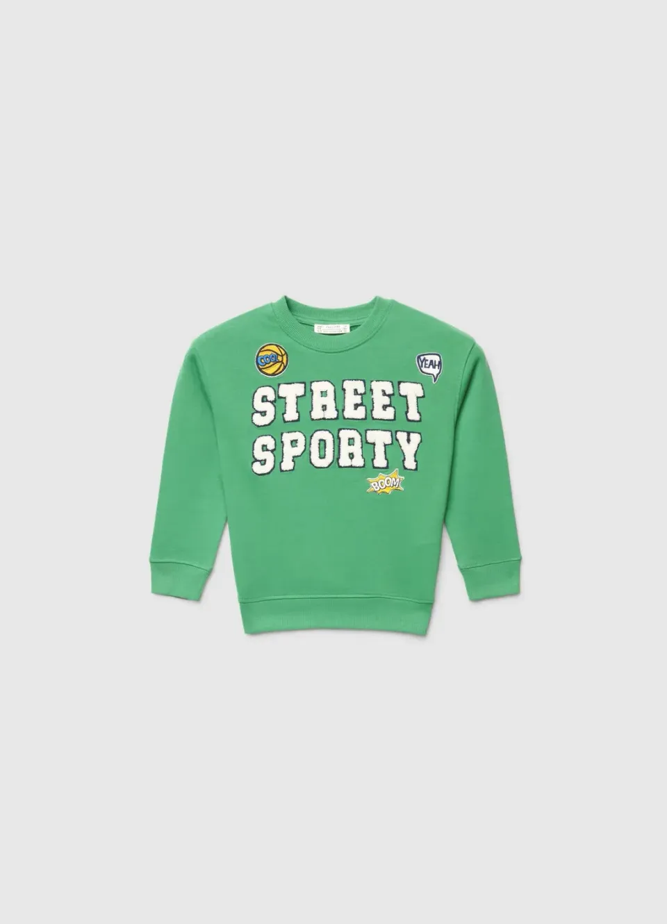 Calliope Sweat col rond garçon écriture patch